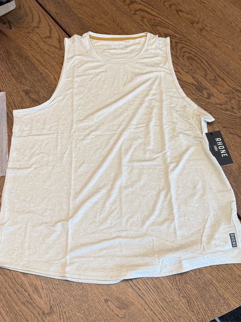 Rhone Men's Atmosphere Tank -Sandstone White/Heather Mens XL